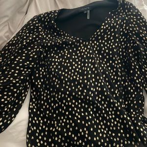 Gold and black bell sleeve blouse